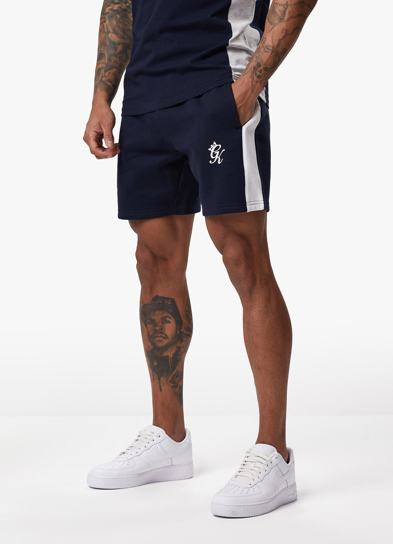 Gym King Contrast Panel Fleece Short - Navy/White