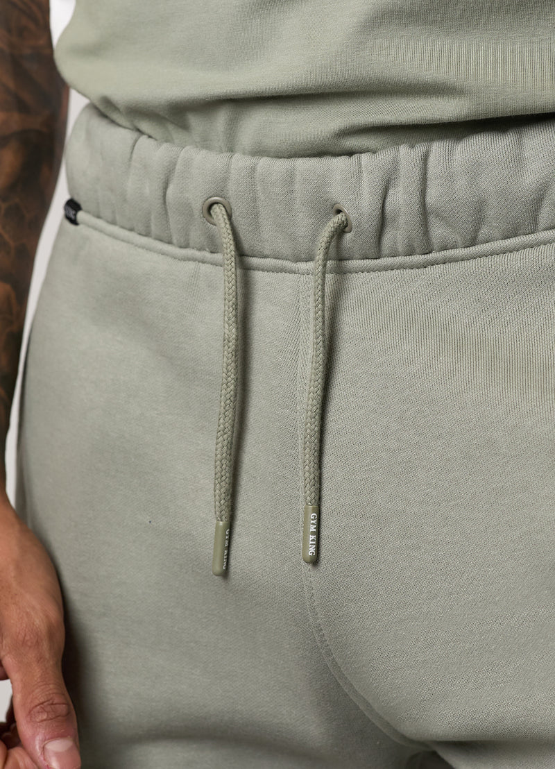 Gym King Contrast Panel Short - Fern Green/Soft Khaki/White