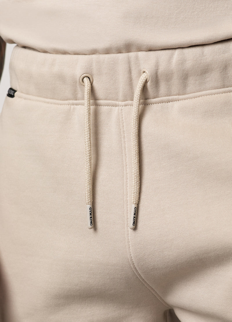 Gym King Contrast Panel Fleece Short - Taupe/Light Stone/White