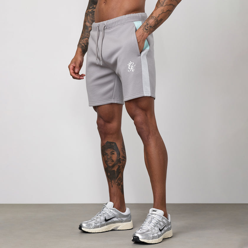 Gym King Contrast Panel Short - Urban Grey/Light Grey/Mint