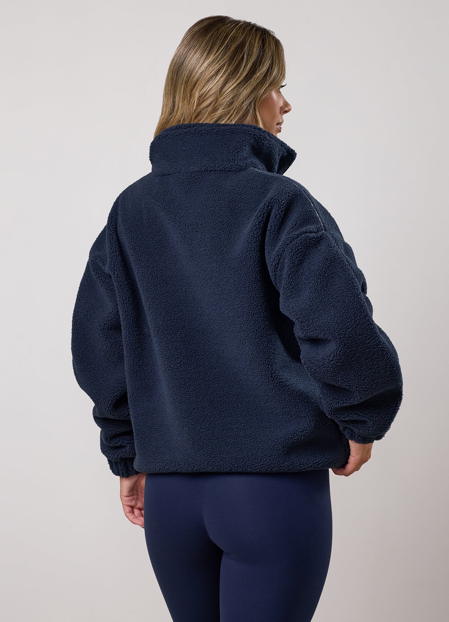Gym King Contrast 1/4 Zip Fleece Sweatshirt - Indigo Blue