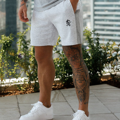 Gym King Contrast Panel Short - Snow Marl/Light Grey/White
