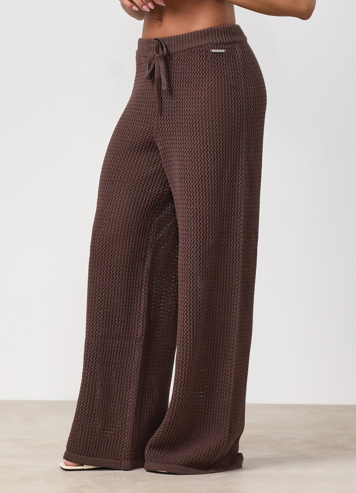 Gym King Crochet Trousers Petite - Coffee