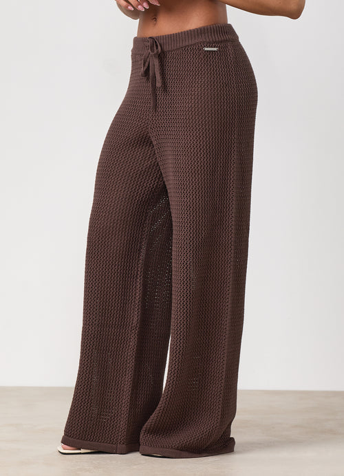 Gym King Crochet Trousers Petite - Coffee