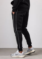 Gym King Core Piped Fleece Hood Tracksuit - Black