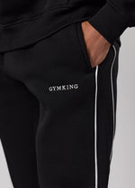 Gym King Core Piped Fleece Hood Tracksuit - Black