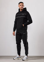 Gym King Core Piped Fleece Hood Tracksuit - Black