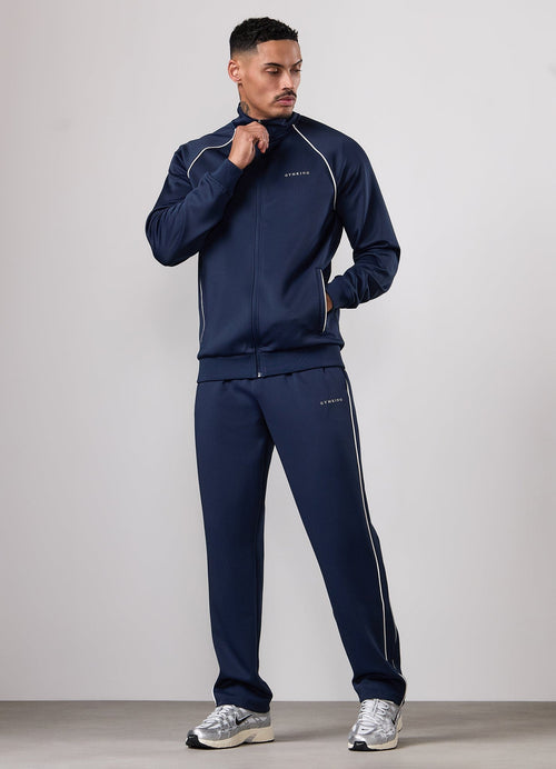 Gym King Core Piped Full Zip Tracksuit - Navy