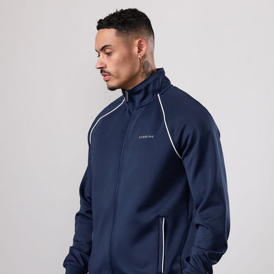 Gym King Core Piped Full Zip Funnel - Navy