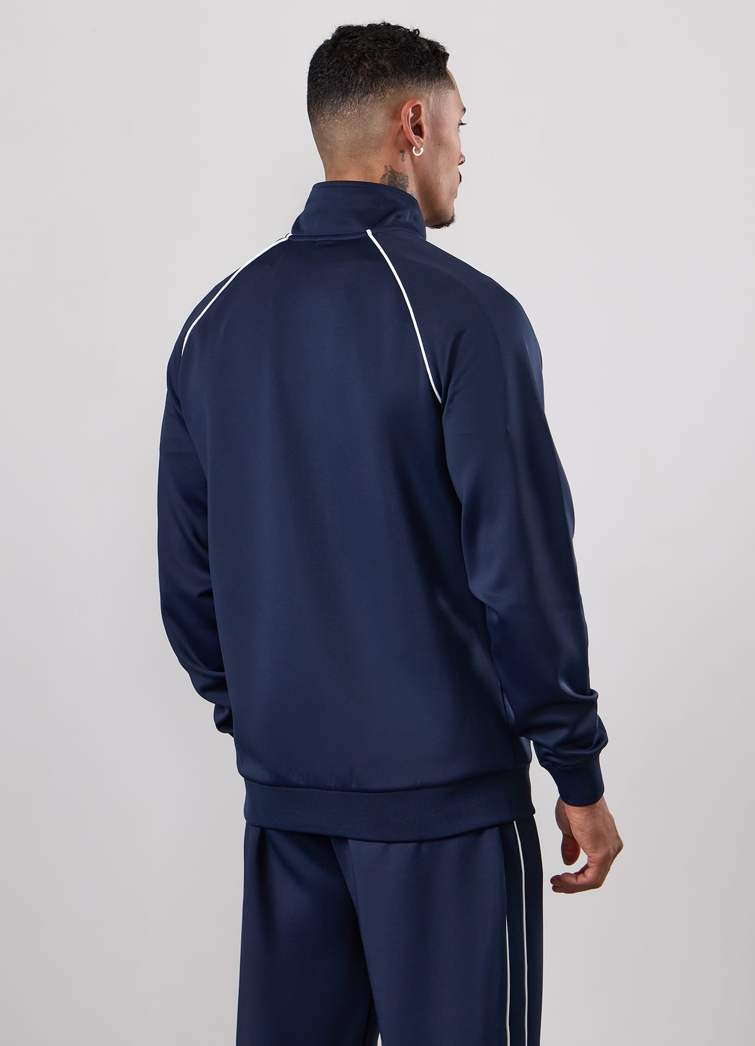 Gym King Core Piped Full Zip Funnel - Navy