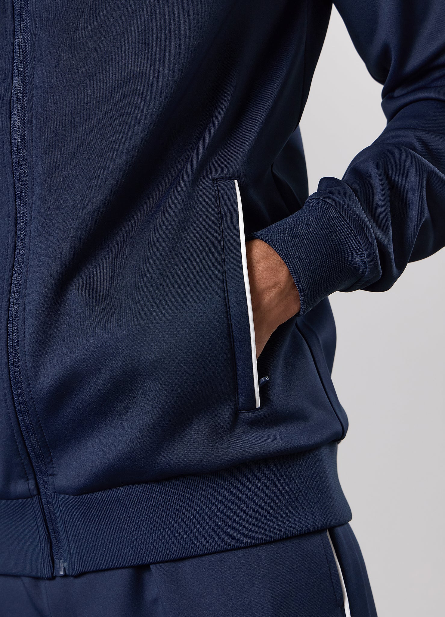 Gym King Core Piped Full Zip Funnel - Navy
