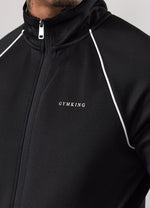 Gym King Core Piped Full Zip Tracksuit - Black