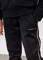 Gym King Kids Core Piped Full Zip Hood Tracksuit - Black