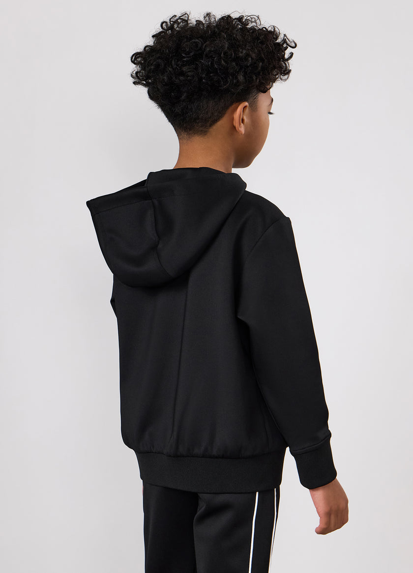 Gym King Kids Core Piped Full Zip Hood - Black