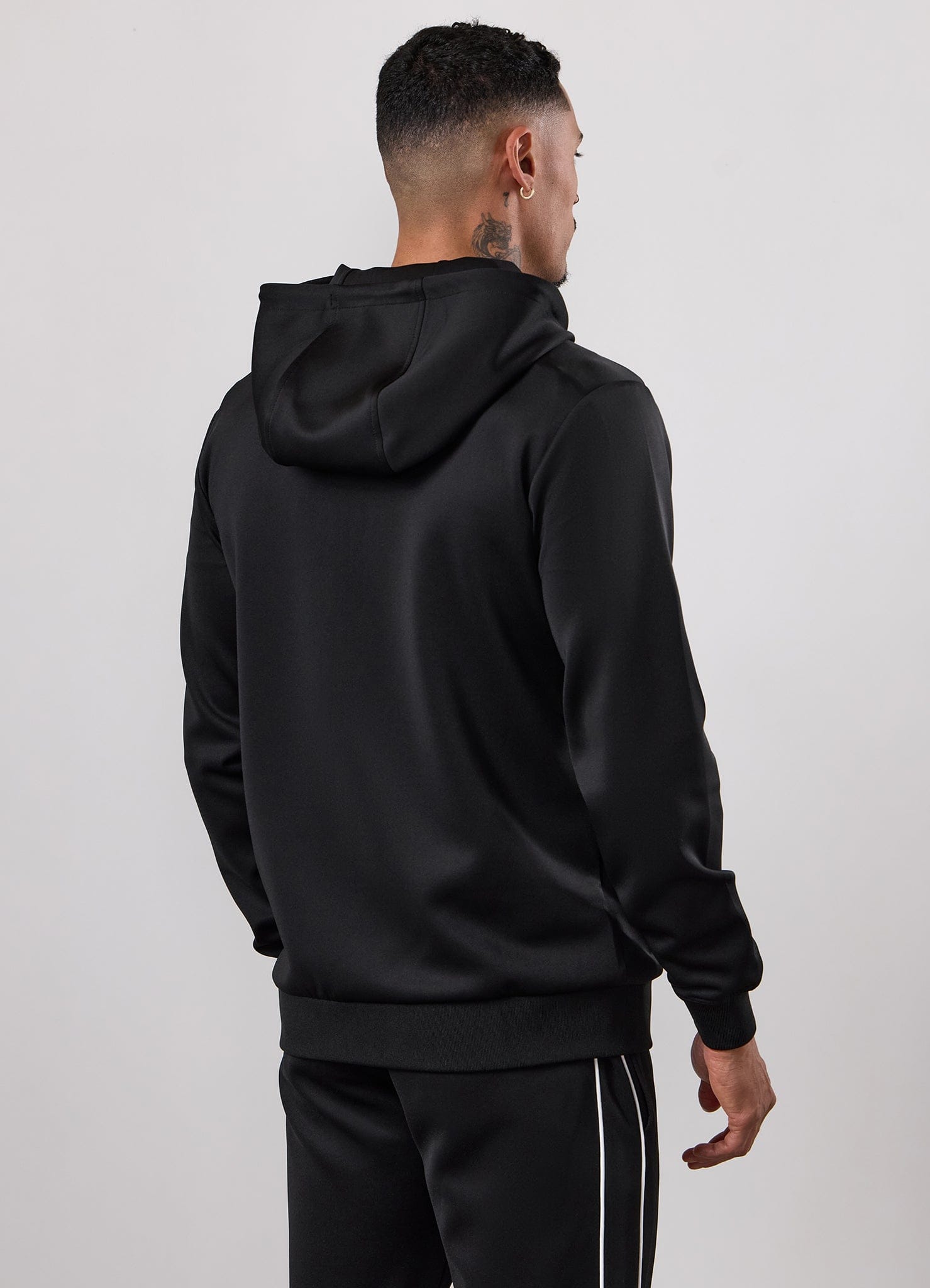 Gym King Core Piped Full Zip Hood - Black