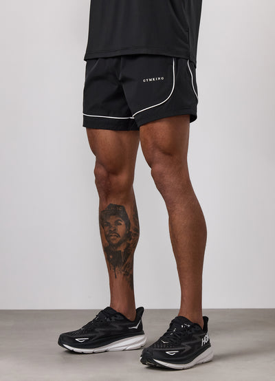 Gym King Core Piped Short - Black