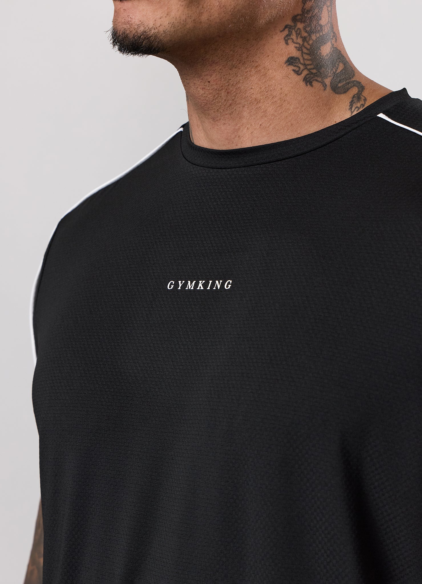 Gym King Core Piped Tee - Black