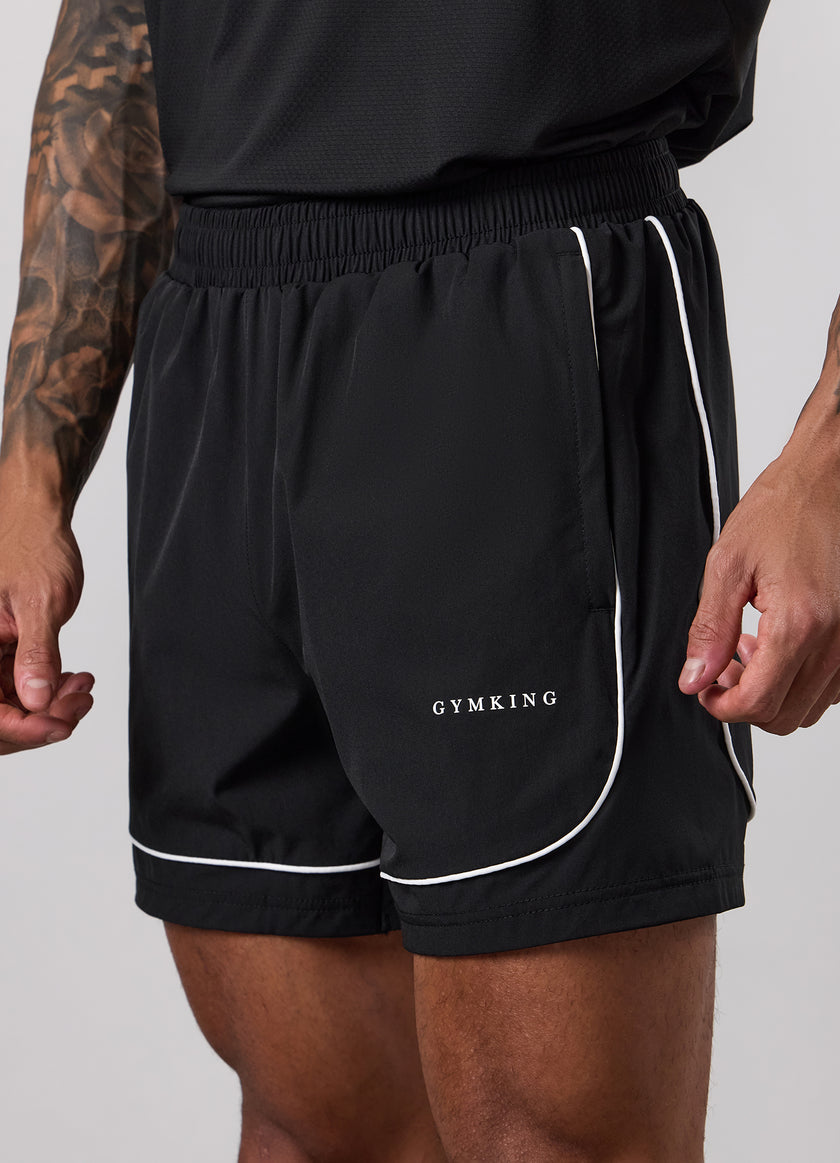 Gym King Core Piped Short - Black