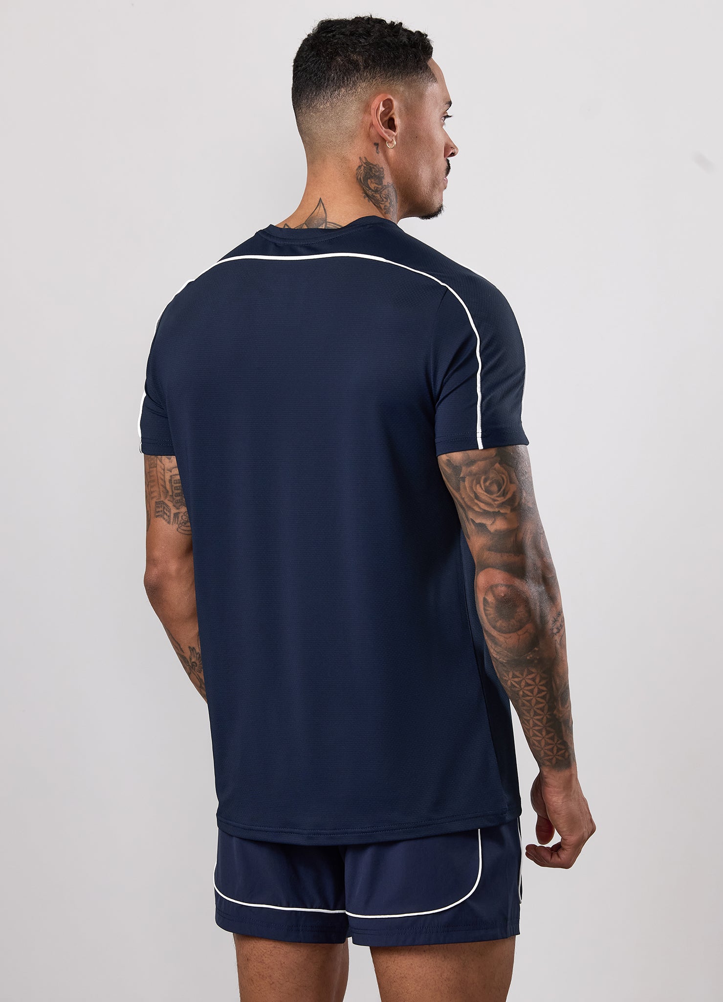Gym King Core Piped T-Shirt - Navy