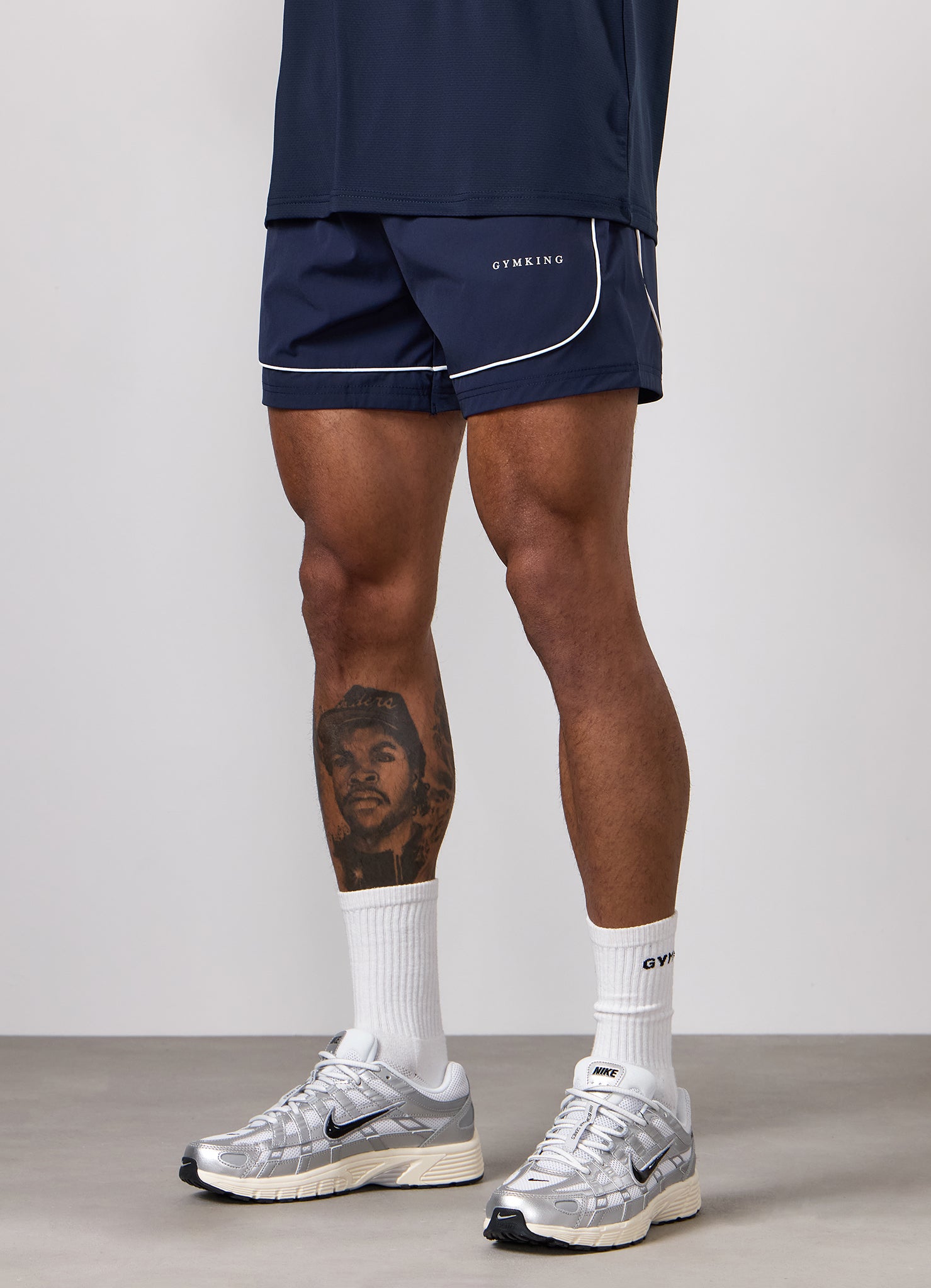 Gym King Core Piped Short - Navy