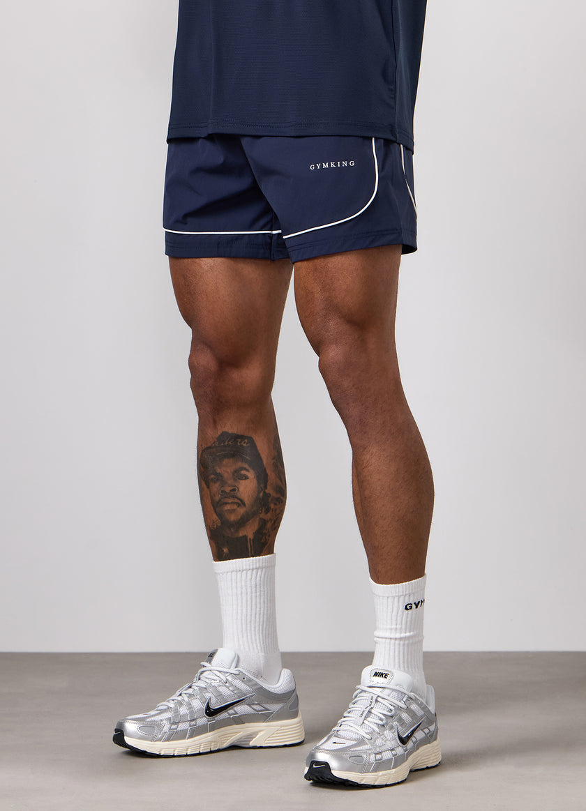 Gym King Core Piped Short - Navy