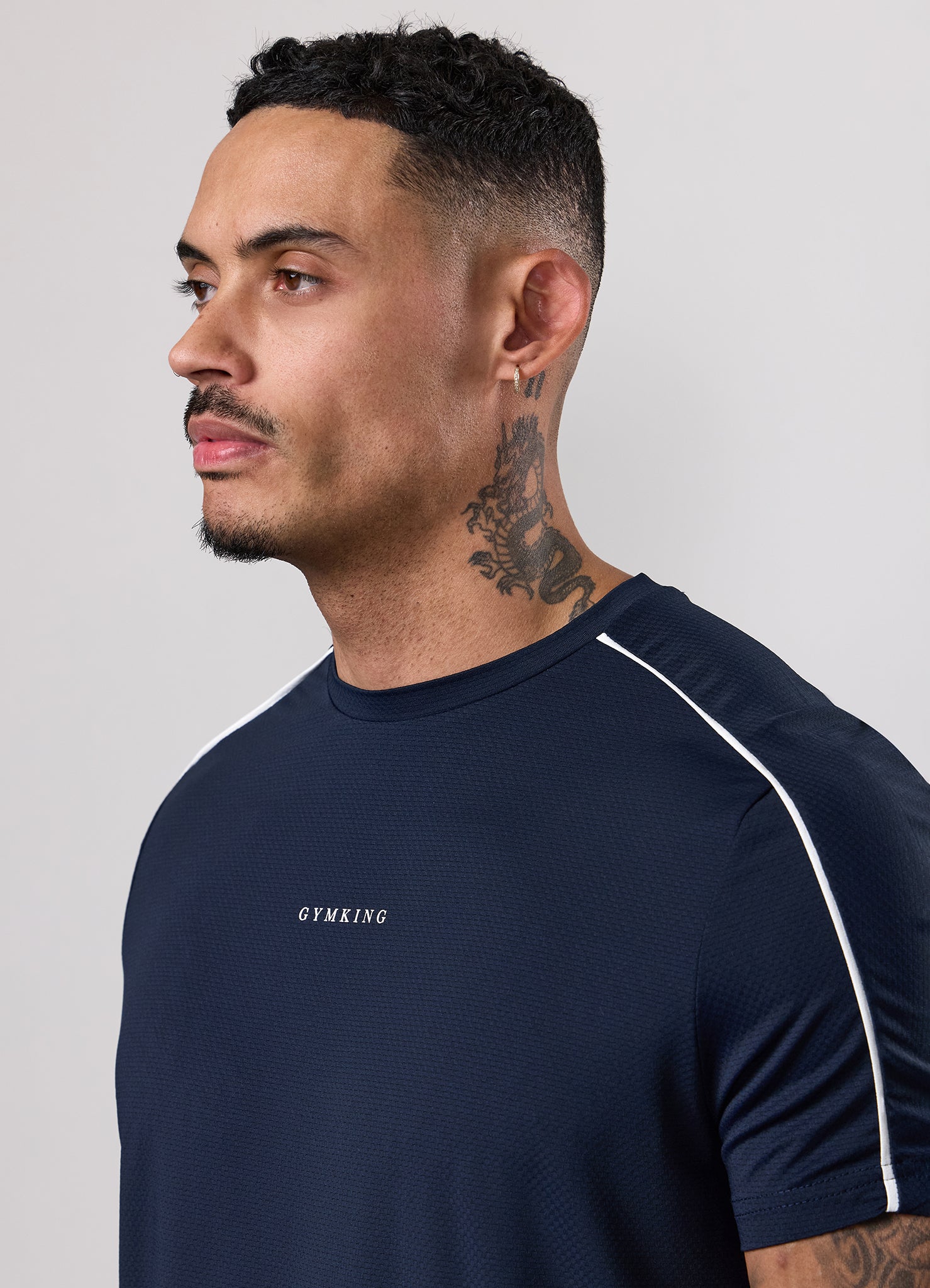 Gym King Core Piped Tee - Navy