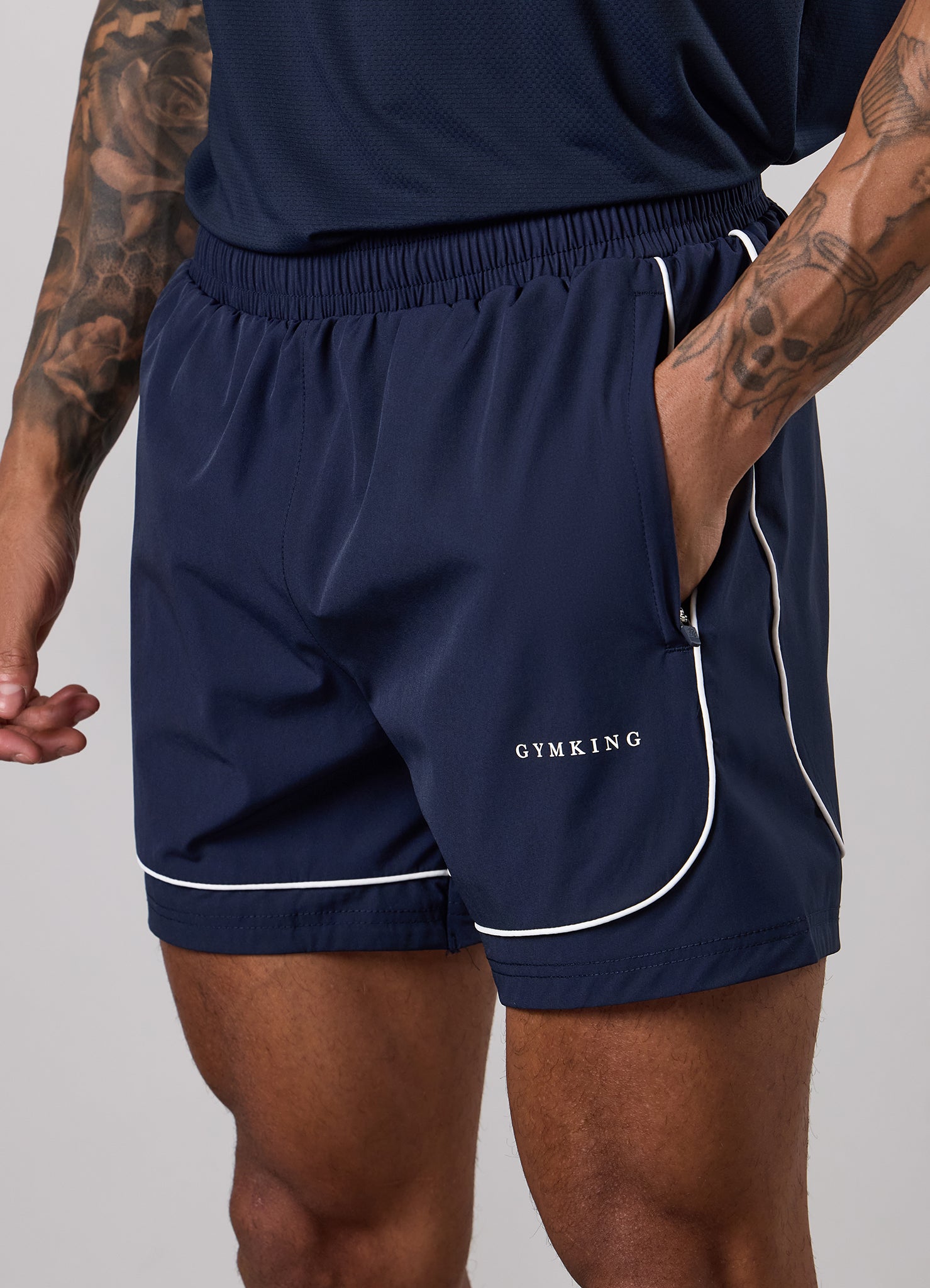 Gym King Core Piped Short - Navy