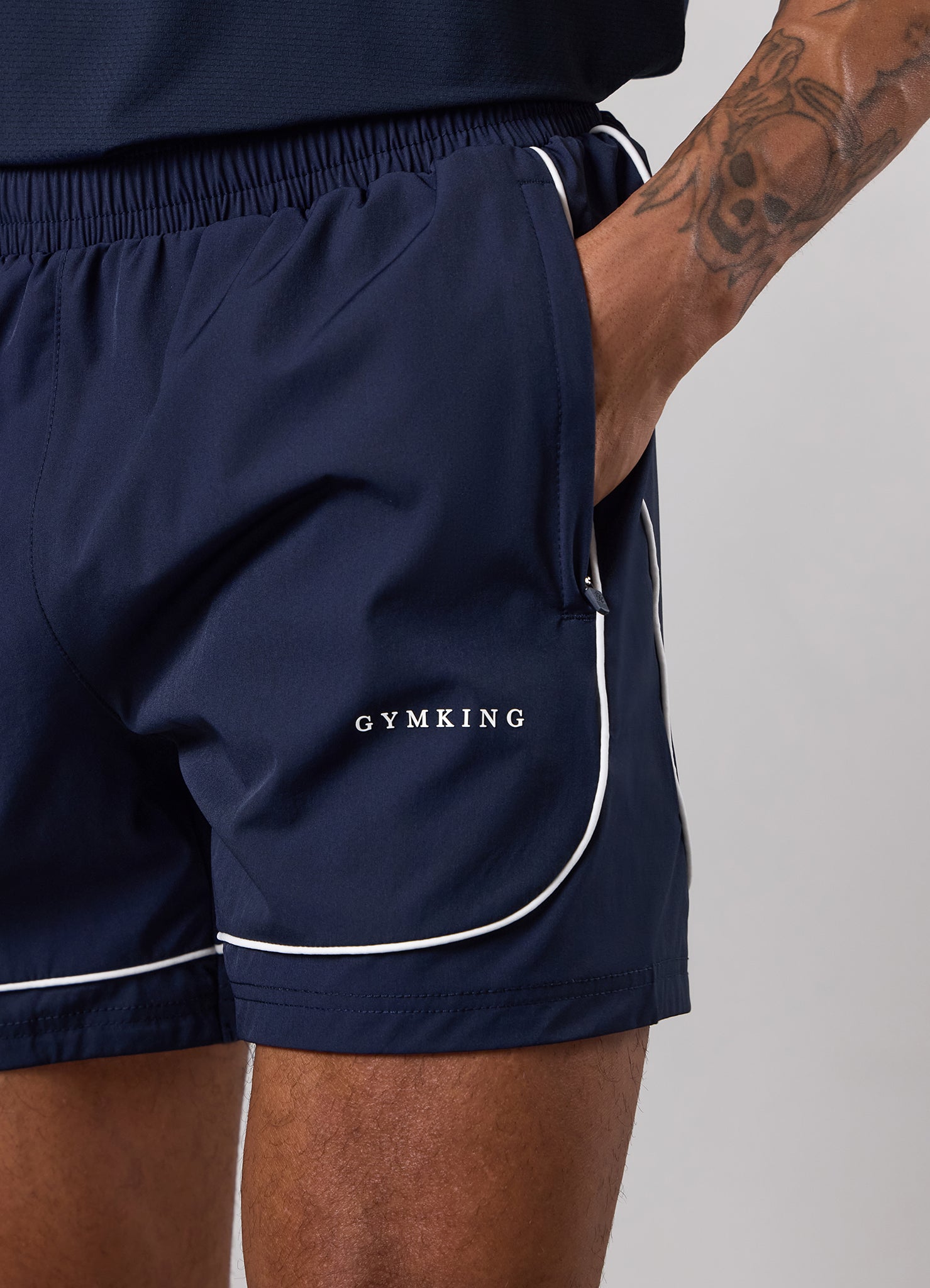 Gym King Core Piped Short - Navy