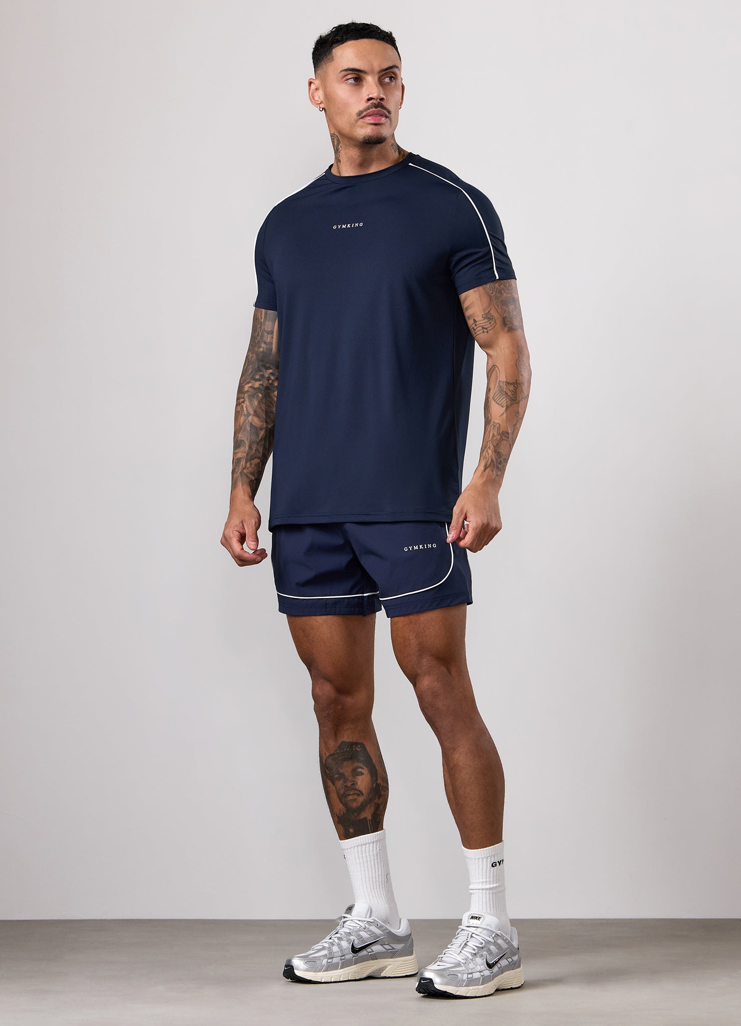 Gym King Core Piped Short - Navy