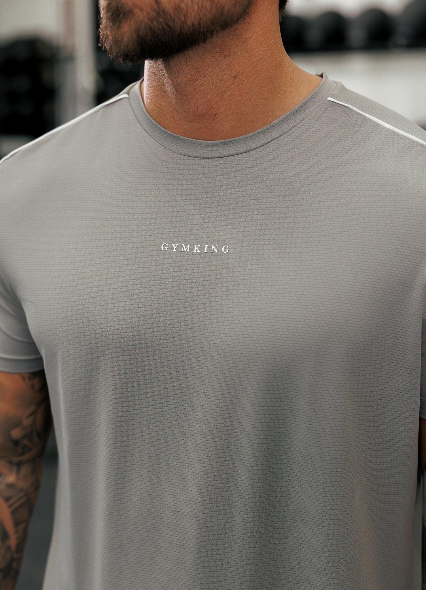 Gym King Core Piped Tee - Urban Grey