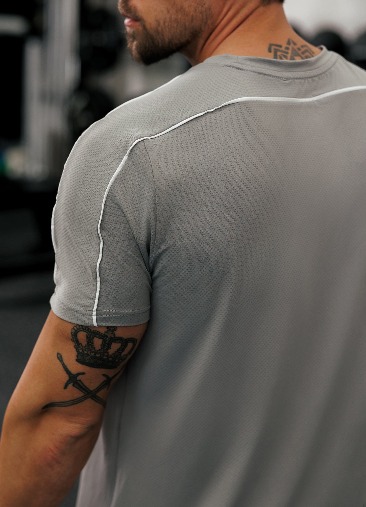 Gym King Core Piped Tee - Urban Grey