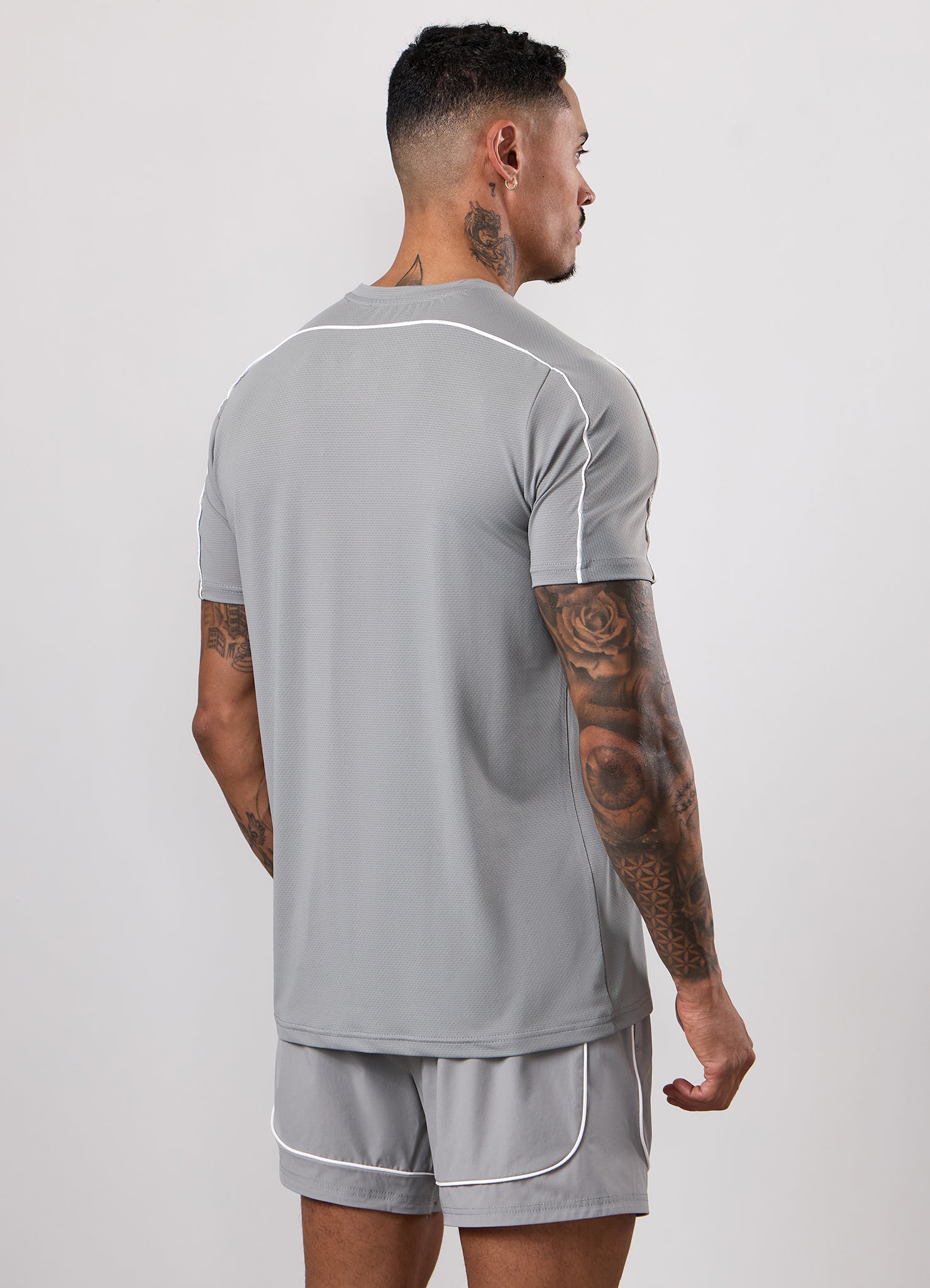 Gym King Core Piped Tee - Urban Grey