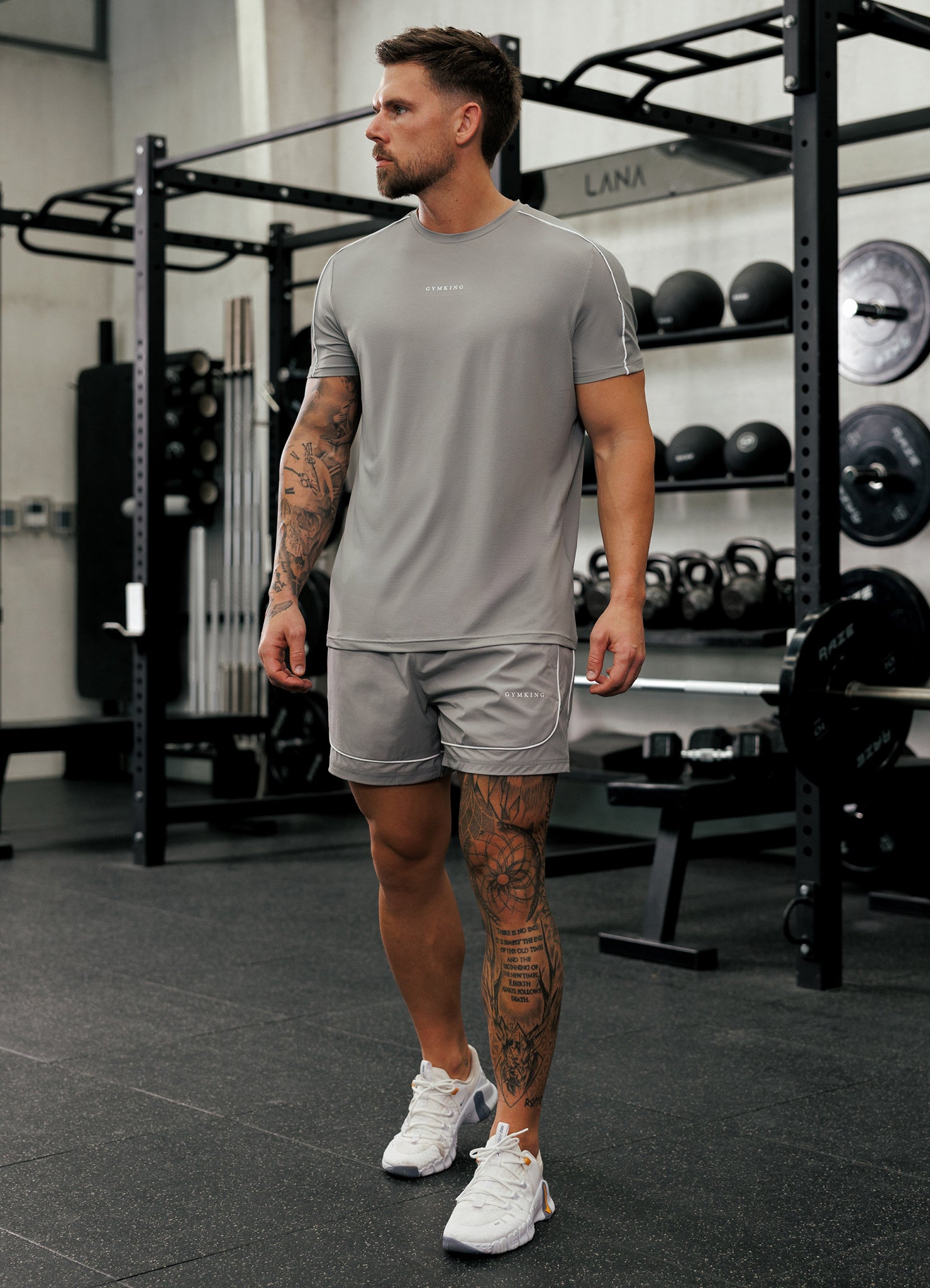 Gym King Core Piped Short - Urban Grey