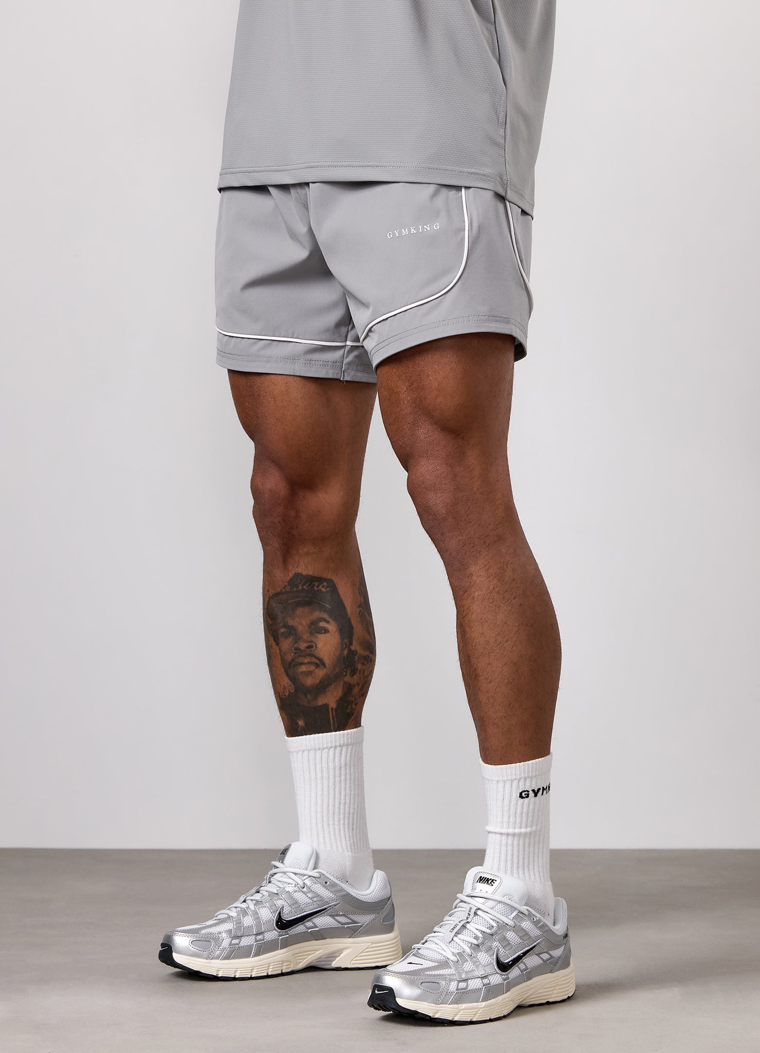 Gym King Core Piped Short - Urban Grey