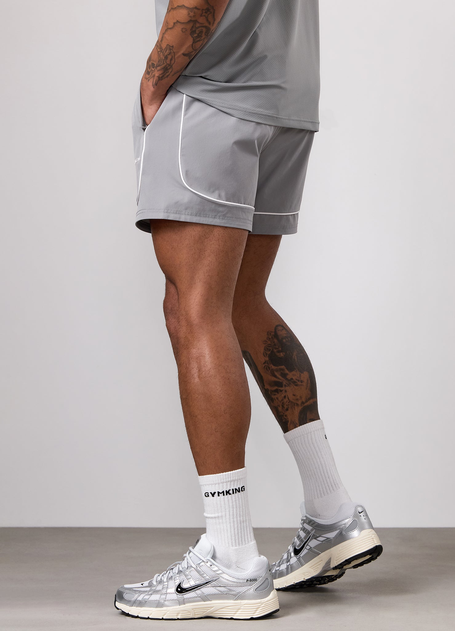 Gym King Core Piped Short - Urban Grey