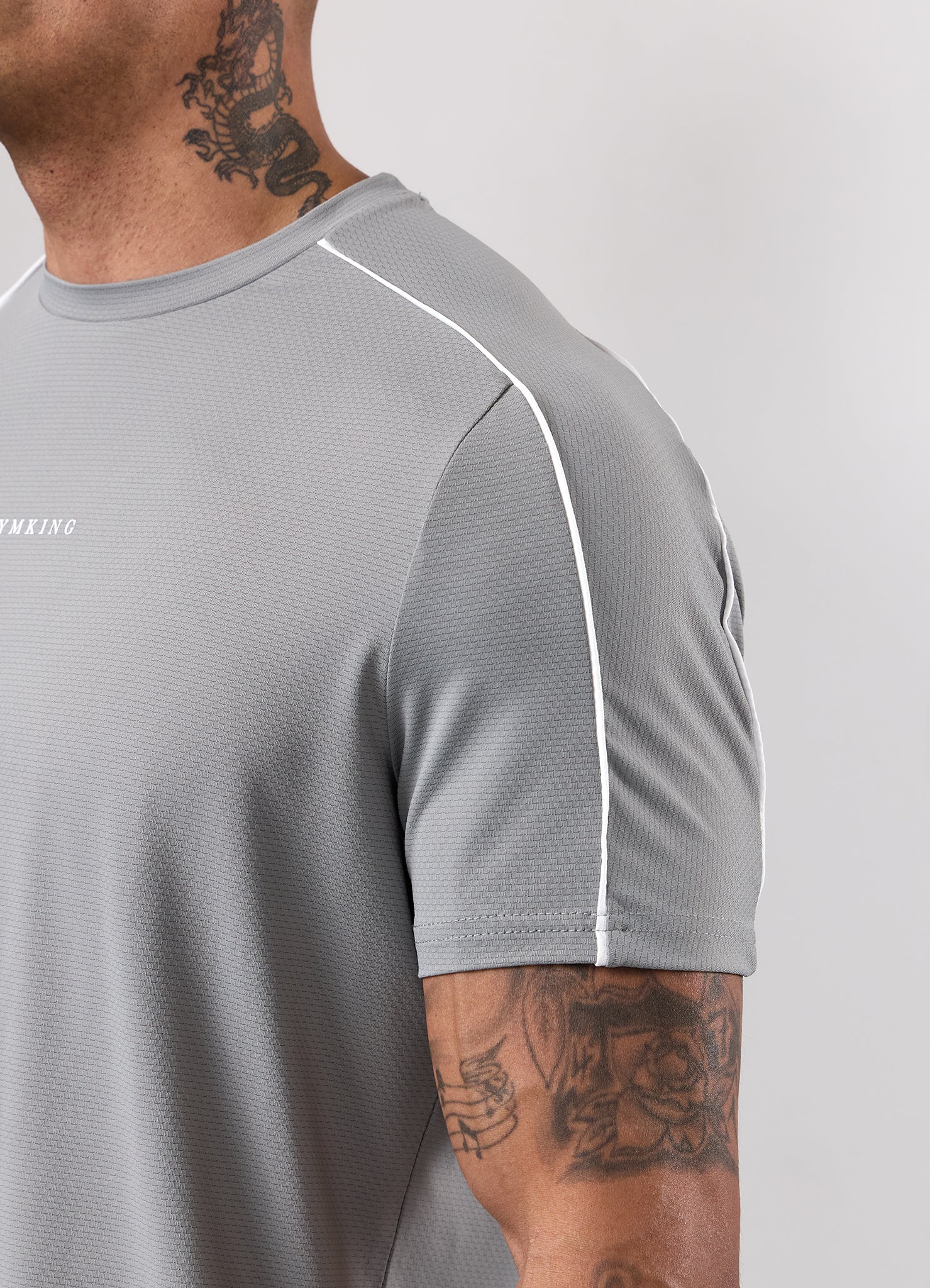 Gym King Core Piped Tee - Urban Grey