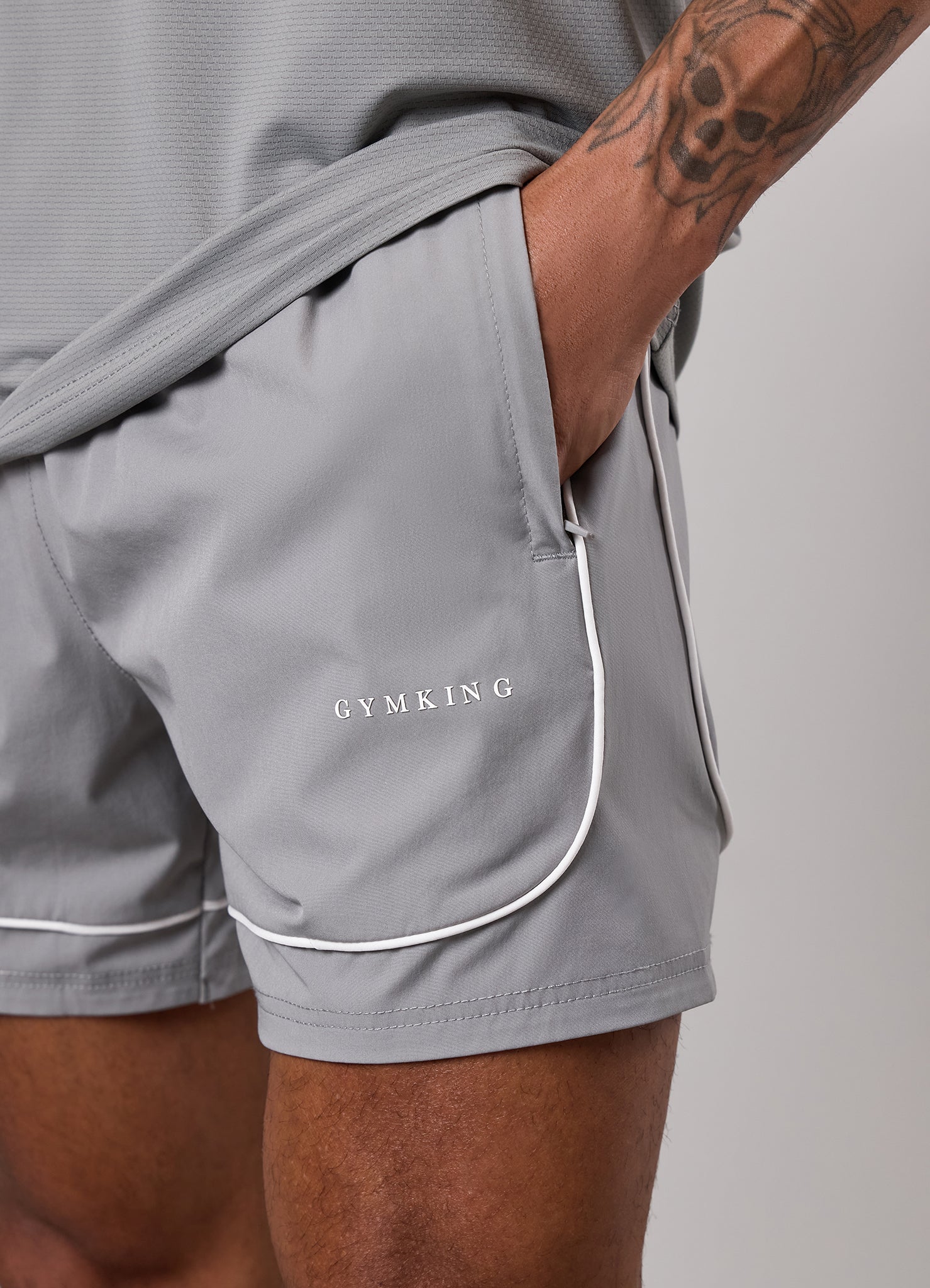 Gym King Core Piped Short - Urban Grey