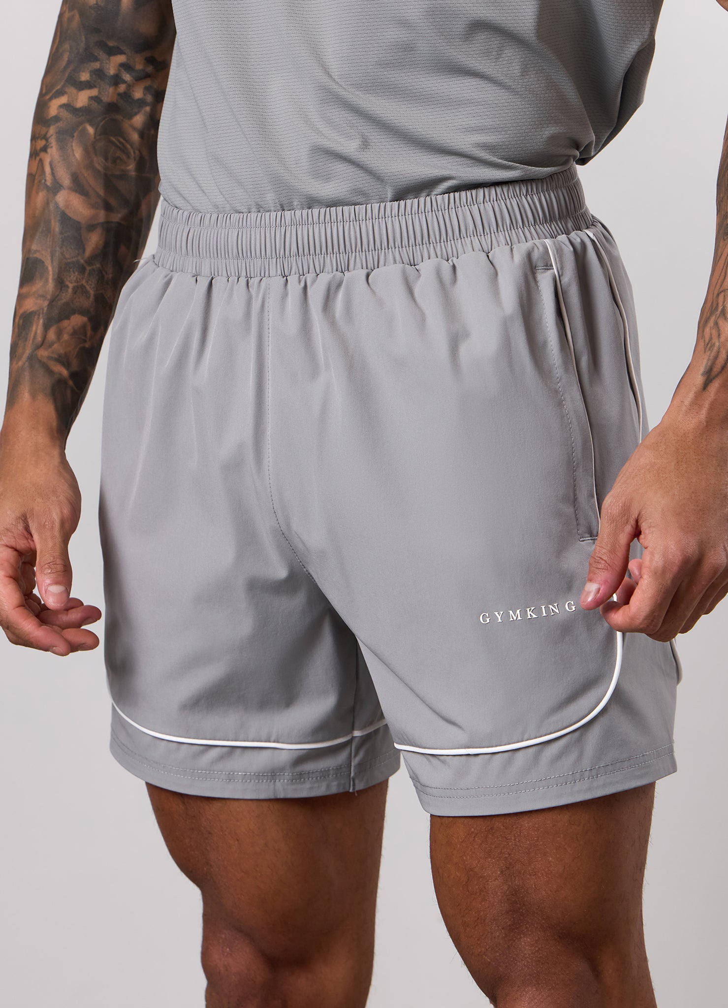 Gym King Core Piped Short - Urban Grey