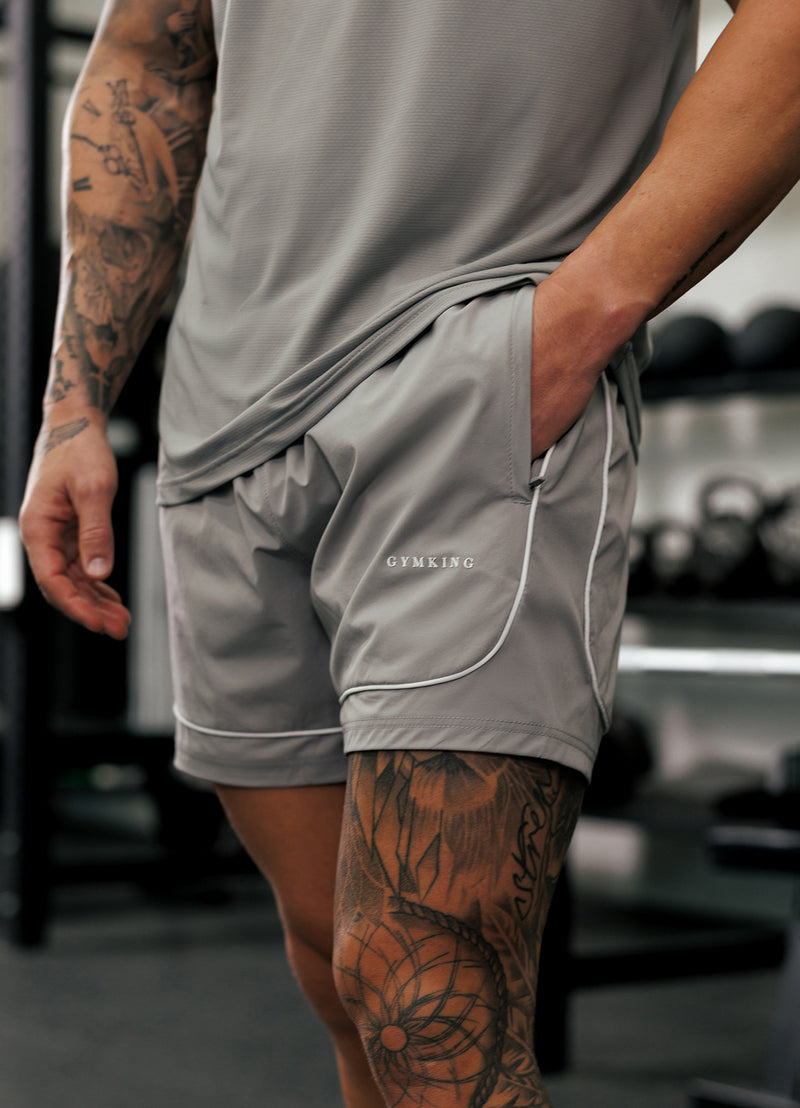 Gym King Core Piped Short - Urban Grey