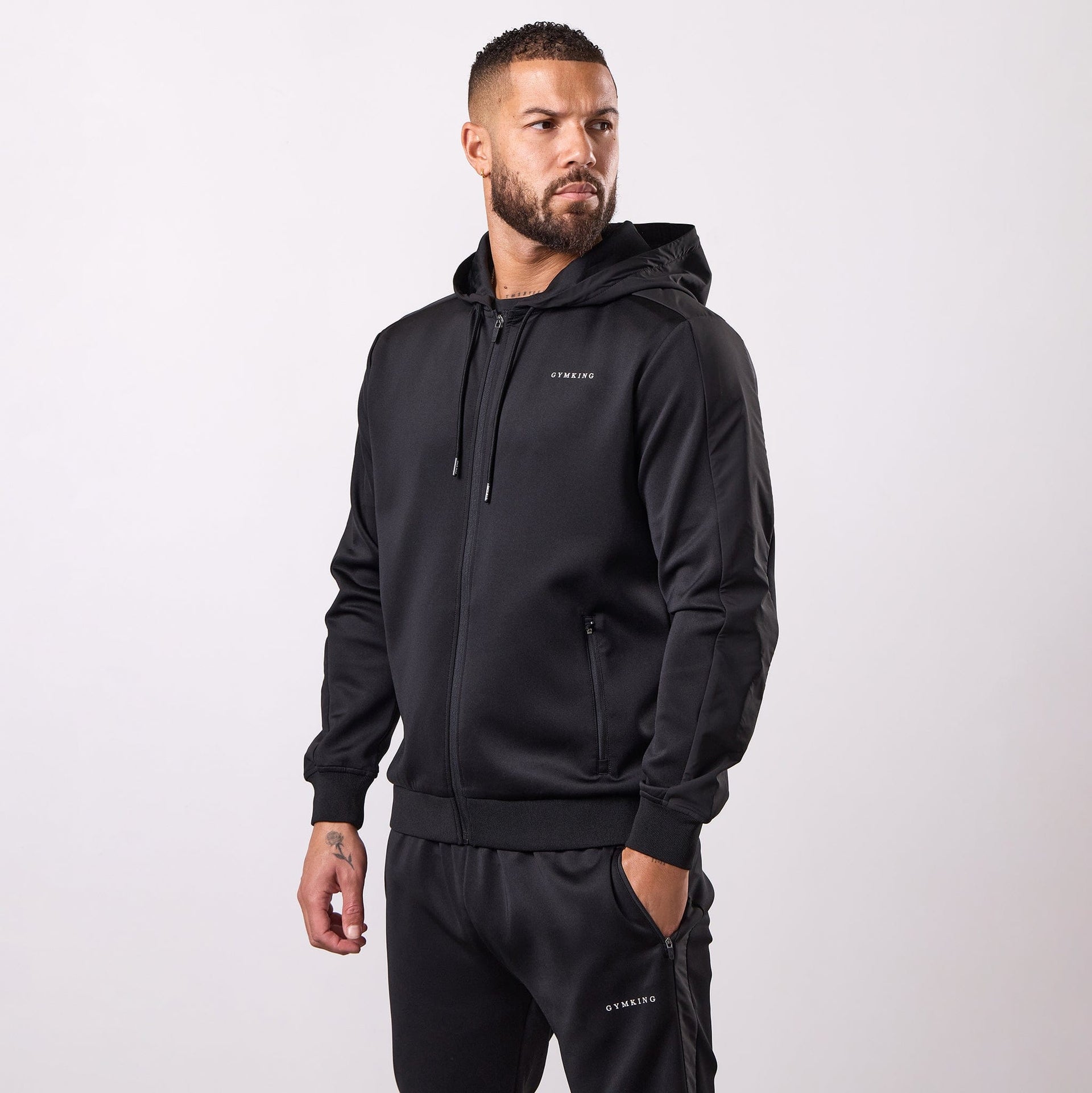 Gym King Core Plus Panel Hoodie - Black