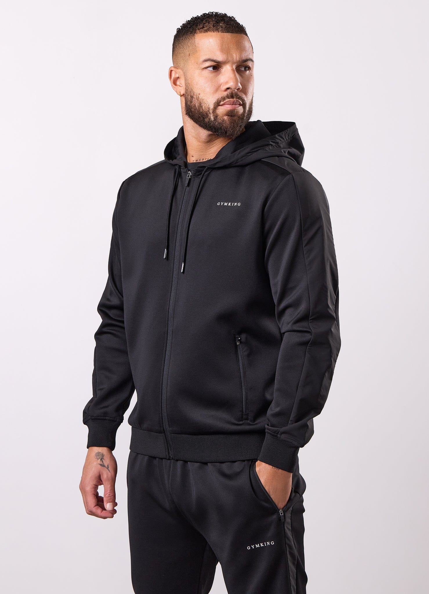 Gym King Core Plus Panel Hoodie - Black