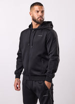 Gym King Core Plus Panel Full Zip Hood Tracksuit - Black