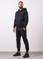 Gym King Core Plus Panel Full Zip Hood Tracksuit - Black