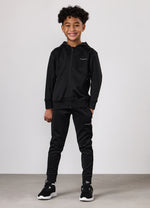 Gym King Kids Core Plus Panel Full Zip Hood Tracksuit - Black