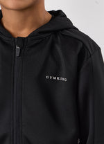 Gym King Kids Core Plus Panel Full Zip Hood Tracksuit - Black