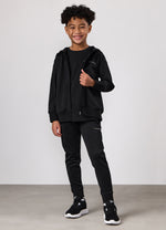 Gym King Kids Core Plus Panel Full Zip Hood Tracksuit - Black
