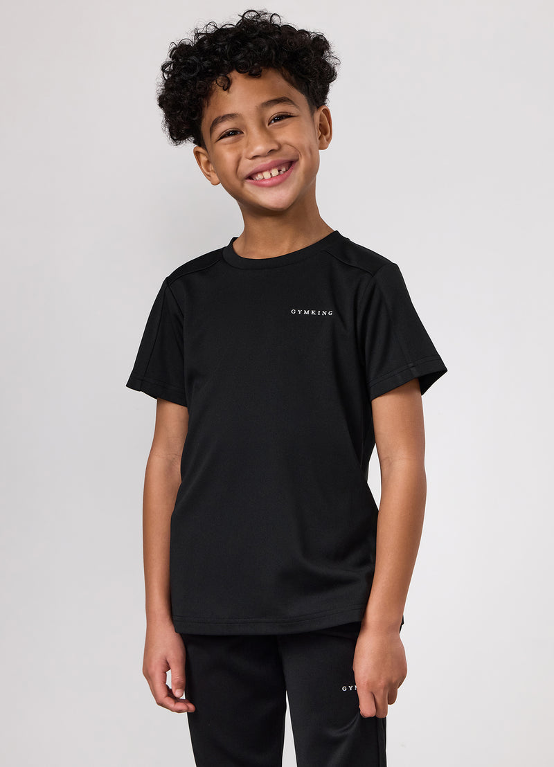 Gym King Kids Core Plus Panel Tee - Black