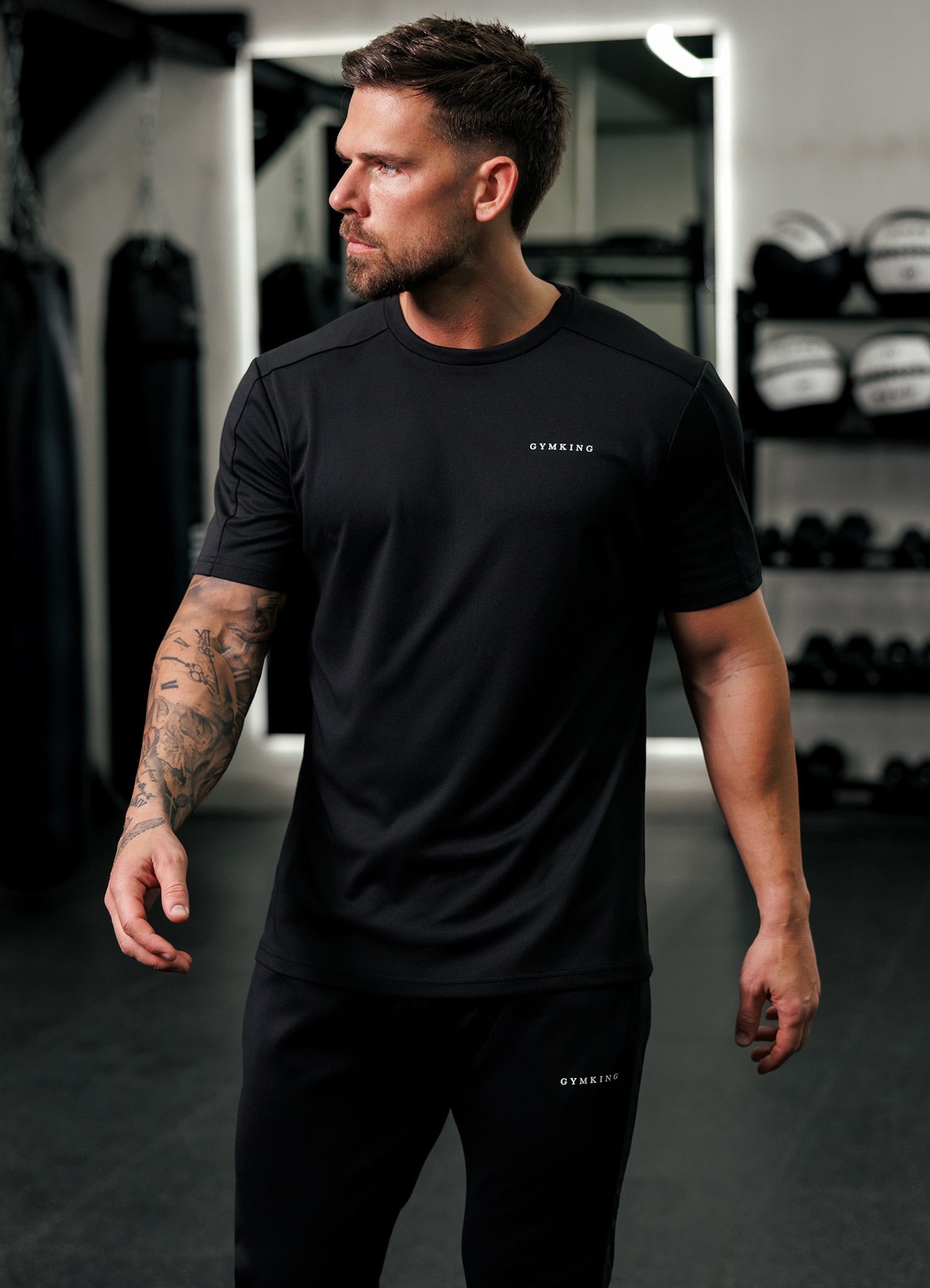 Gym King Core Plus Panel Tee - Black