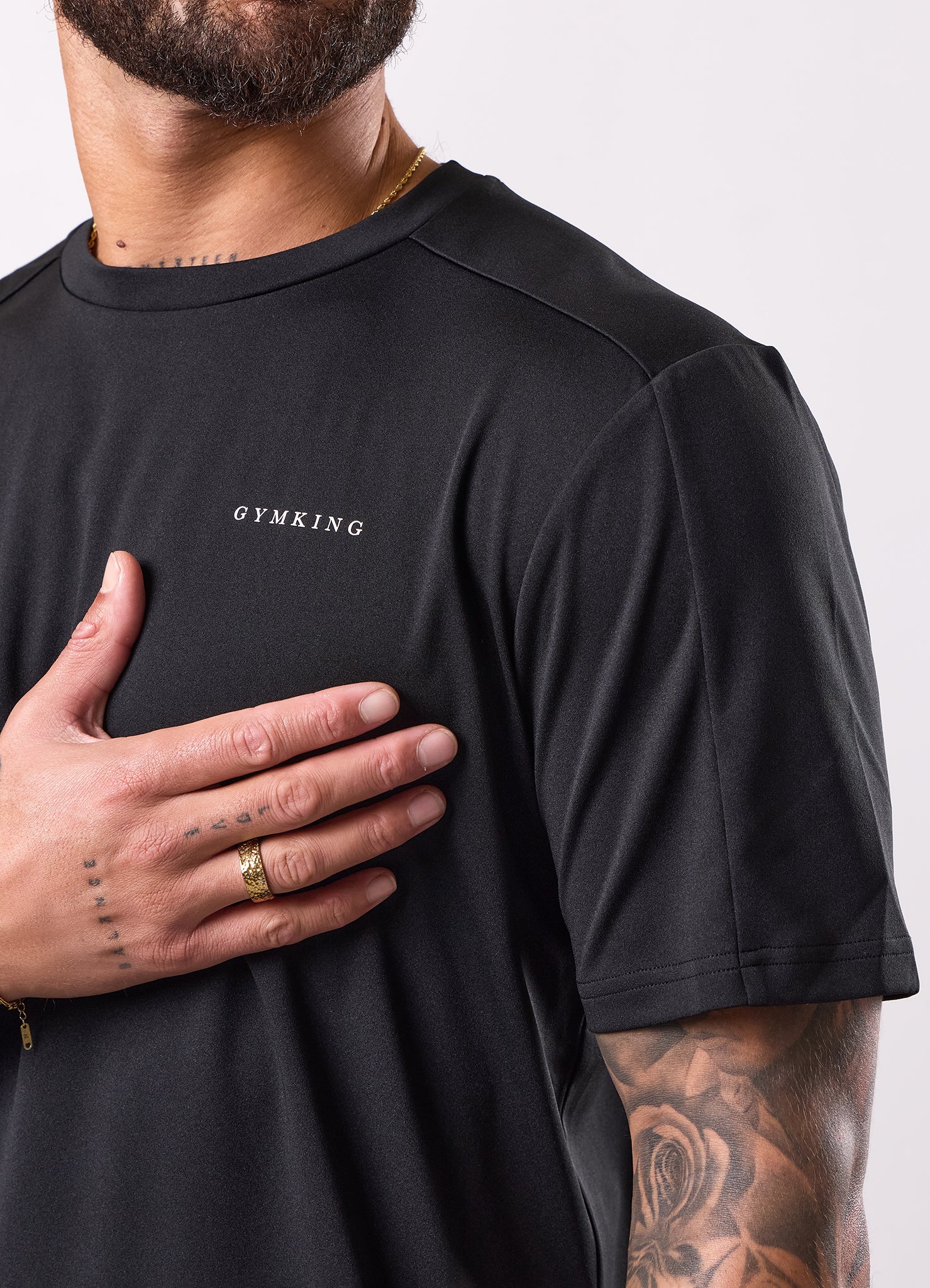 Gym King Core Plus Panel Tee - Black