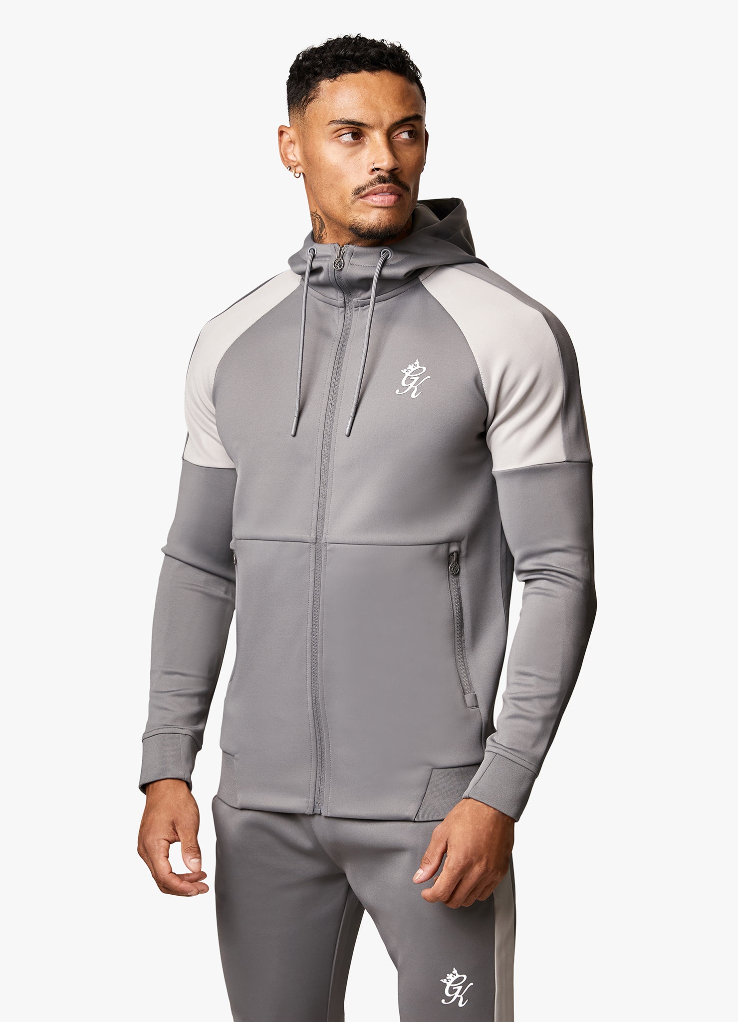 Gym King Core Plus Poly FZ Hood Grey GYM KING